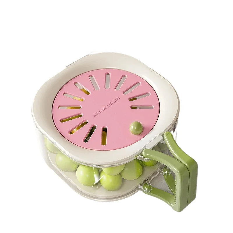 2-in-1 Double Layer Fruit Washing Basket with Lid