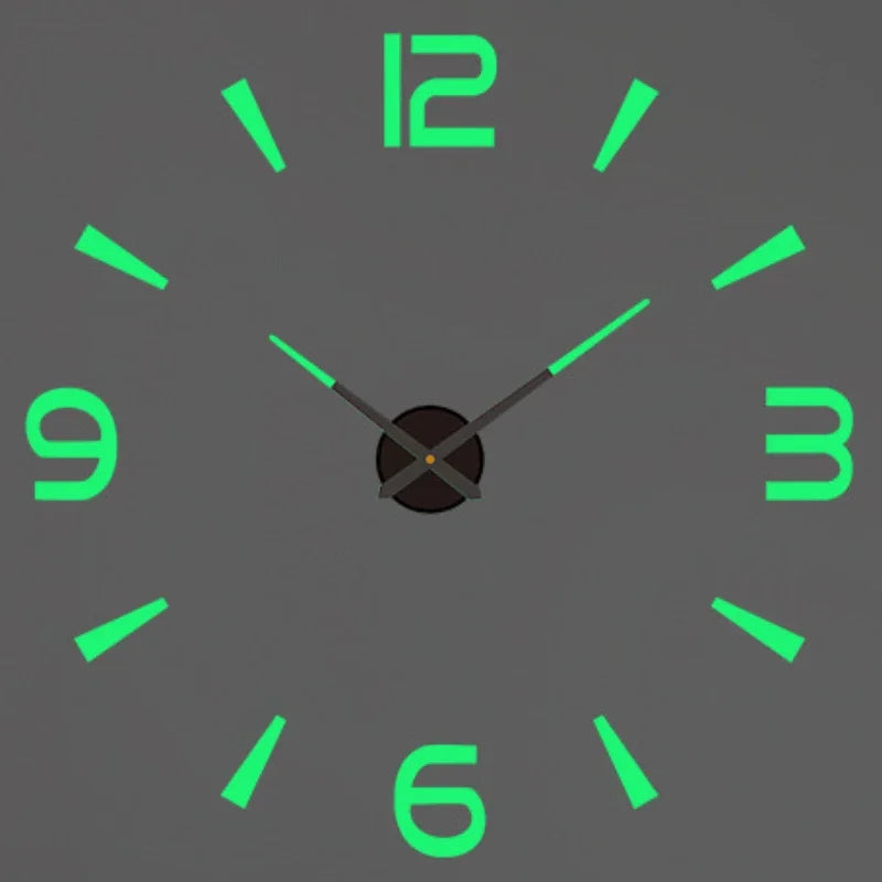 Large 3D acrylic wall clock with mirror effect