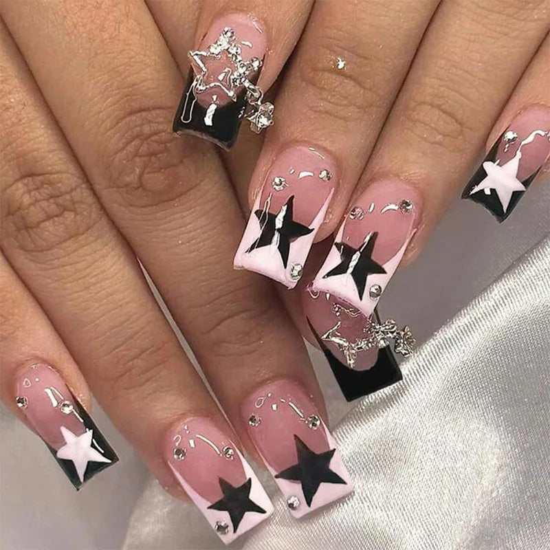 Duckbill press-on nails short design