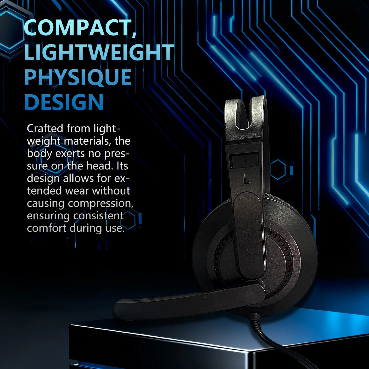 Wired Over-Ear Gaming Headphones with Mic, Multi-Device for PC, Laptop & Gaming