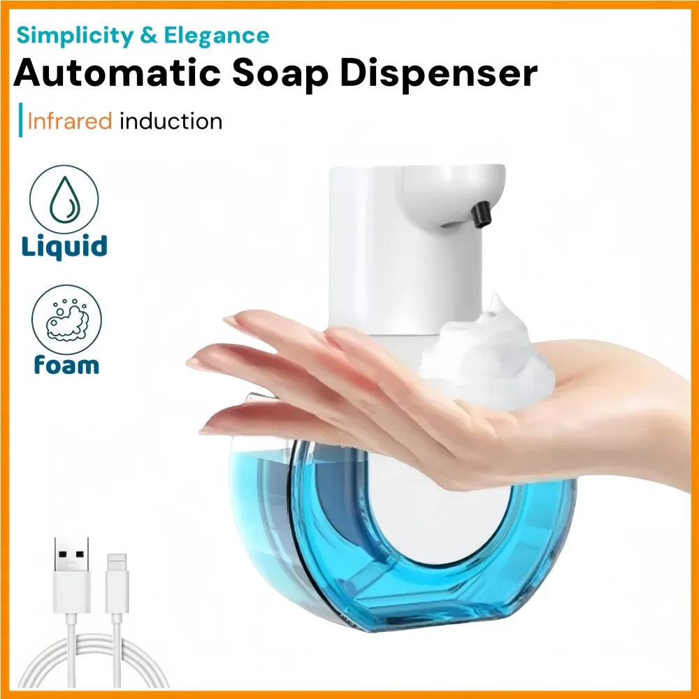 Automatic Soap Dispenser (Liquid/Foam) | Touchless Electric with Infrared Sensor | USB Rechargeable for Bathroom & Kitchen
