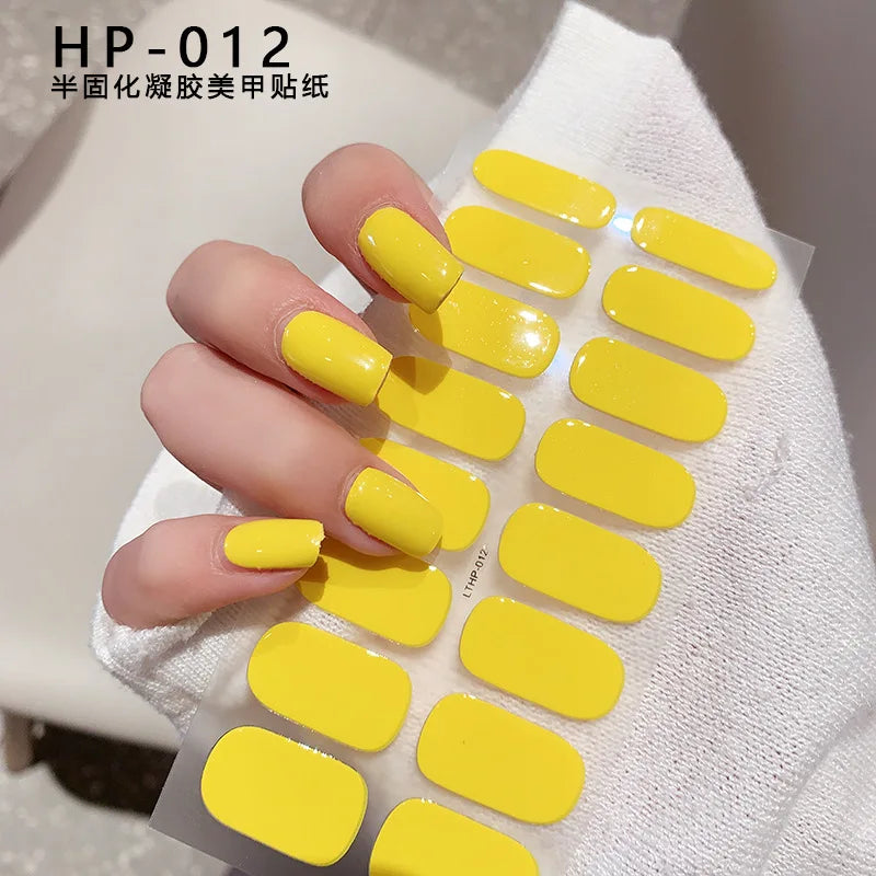 Semi-Cured Gel Nail Wraps with French Tips, Long Lasting for Nail Art & Extensions