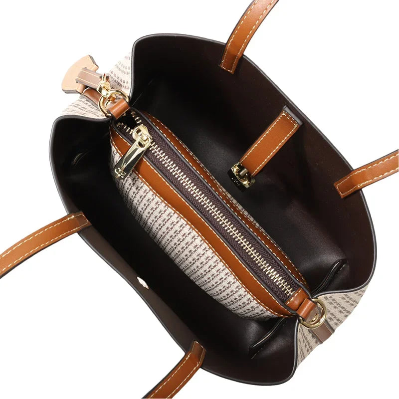 Large Capacity Women's Handbag, Tote Shoulder Bag with Letter Design, Elegant and Versatile for Daily Use, Work and City