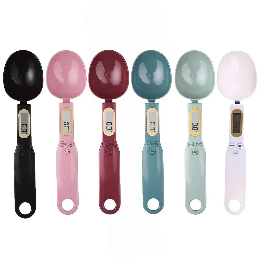 Digital kitchen measuring spoon, mini precision scale from 0.1g to 500g with LCD display, electronic measuring spoon.