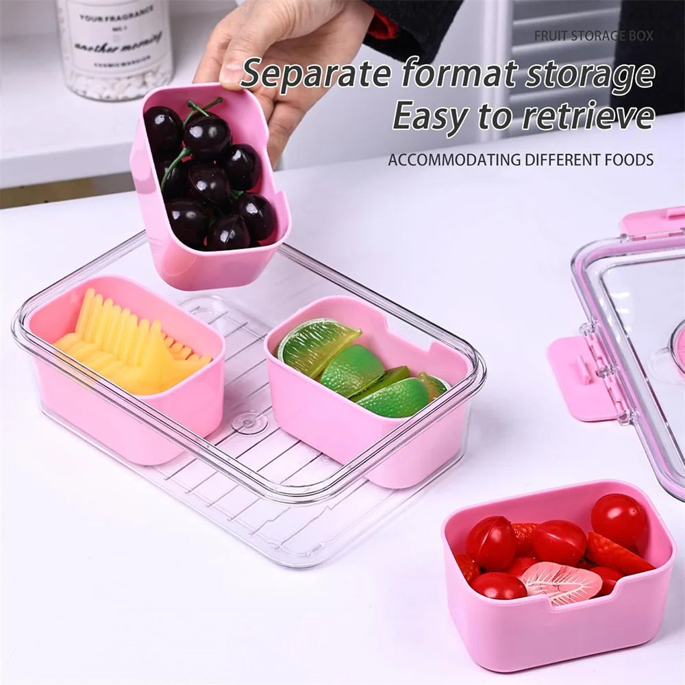 Snack Container with 4 Compartments | Organizer with Lid