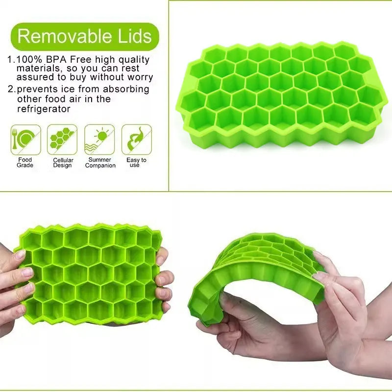 Honeycomb ice mold silicone tray