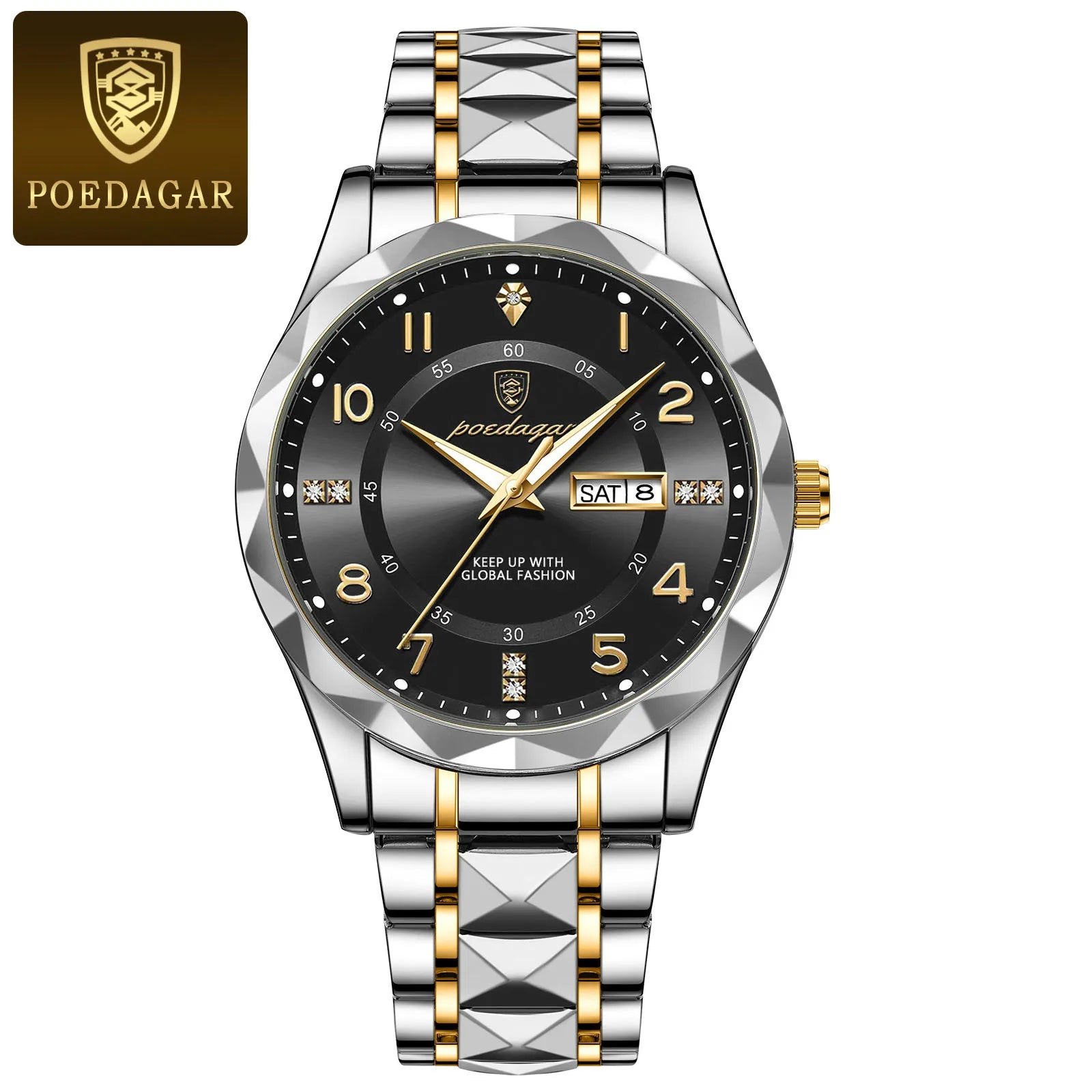 Men's sports watch stainless steel bracelet