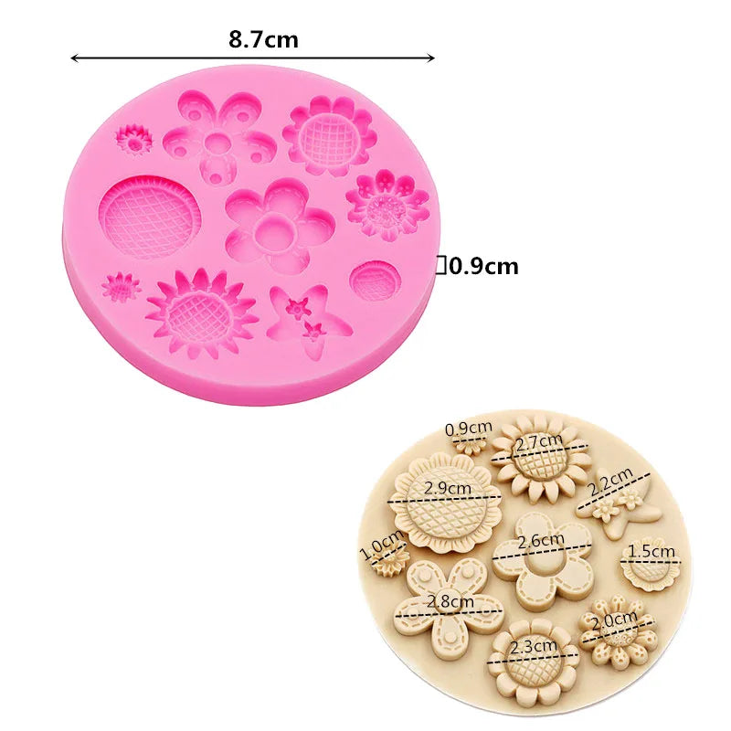 Flower silicone mold with rose shapes