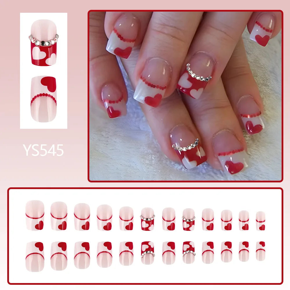 Y2K press on nails black French tips