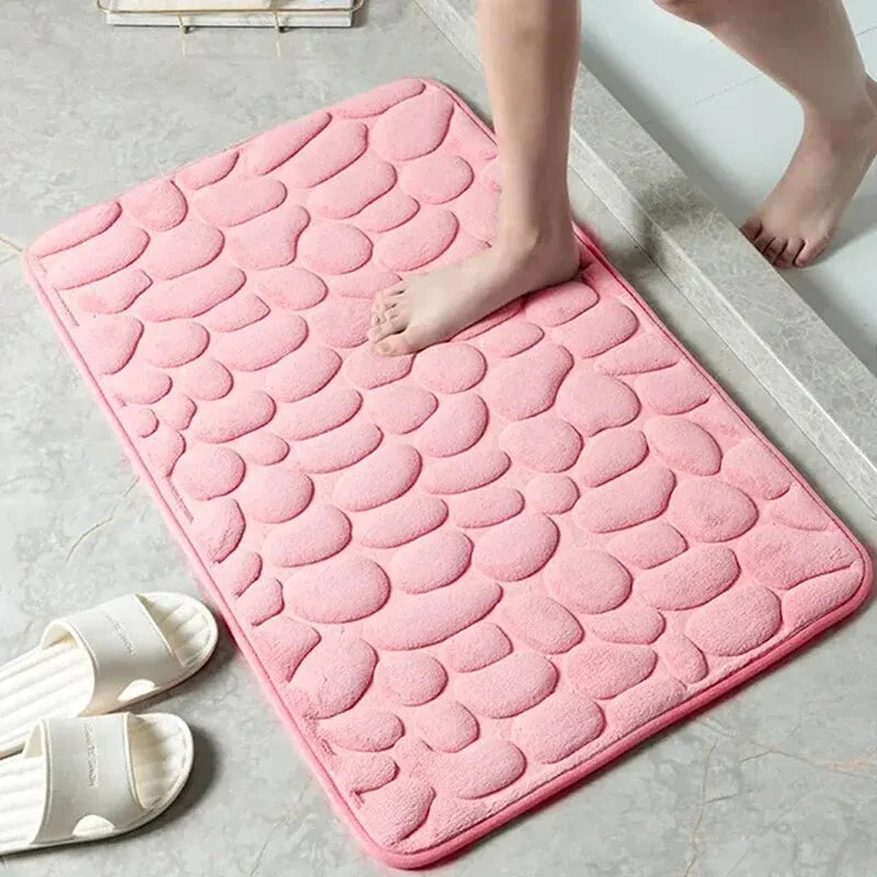 Pebble bath mat non-slip design
