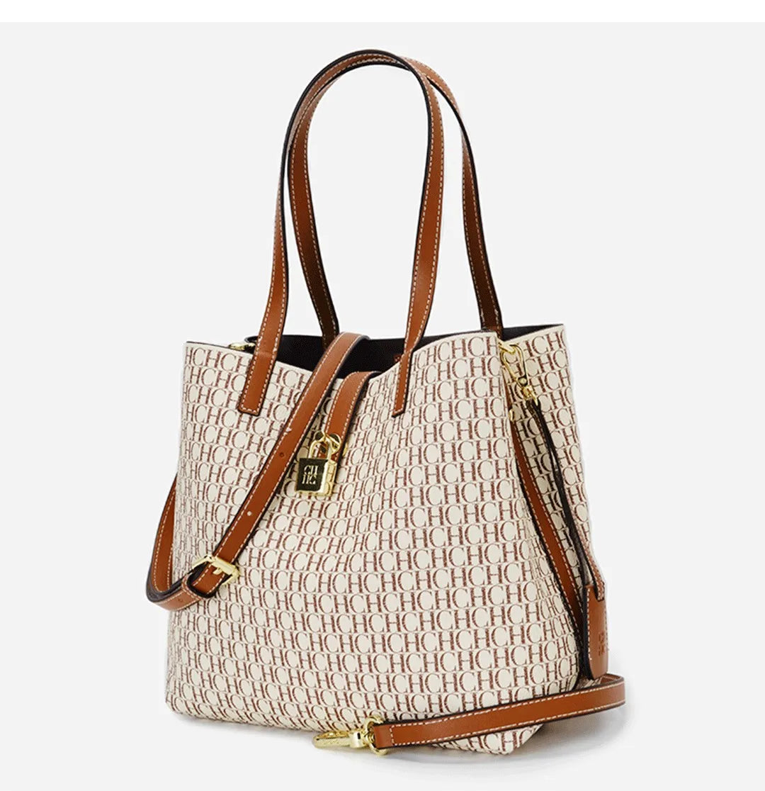 Large Capacity Women's Handbag, Tote Shoulder Bag with Letter Design, Elegant and Versatile for Daily Use, Work and City