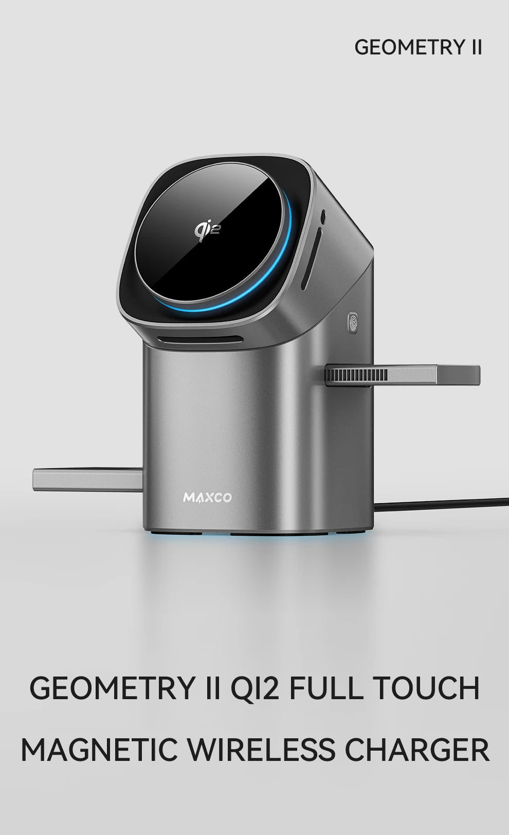 MAXCO Qi2 3-in-1 Wireless Charger, 15W Fast Magnetic Charging Station for iPhone 15/16, Apple Watch and AirPods
