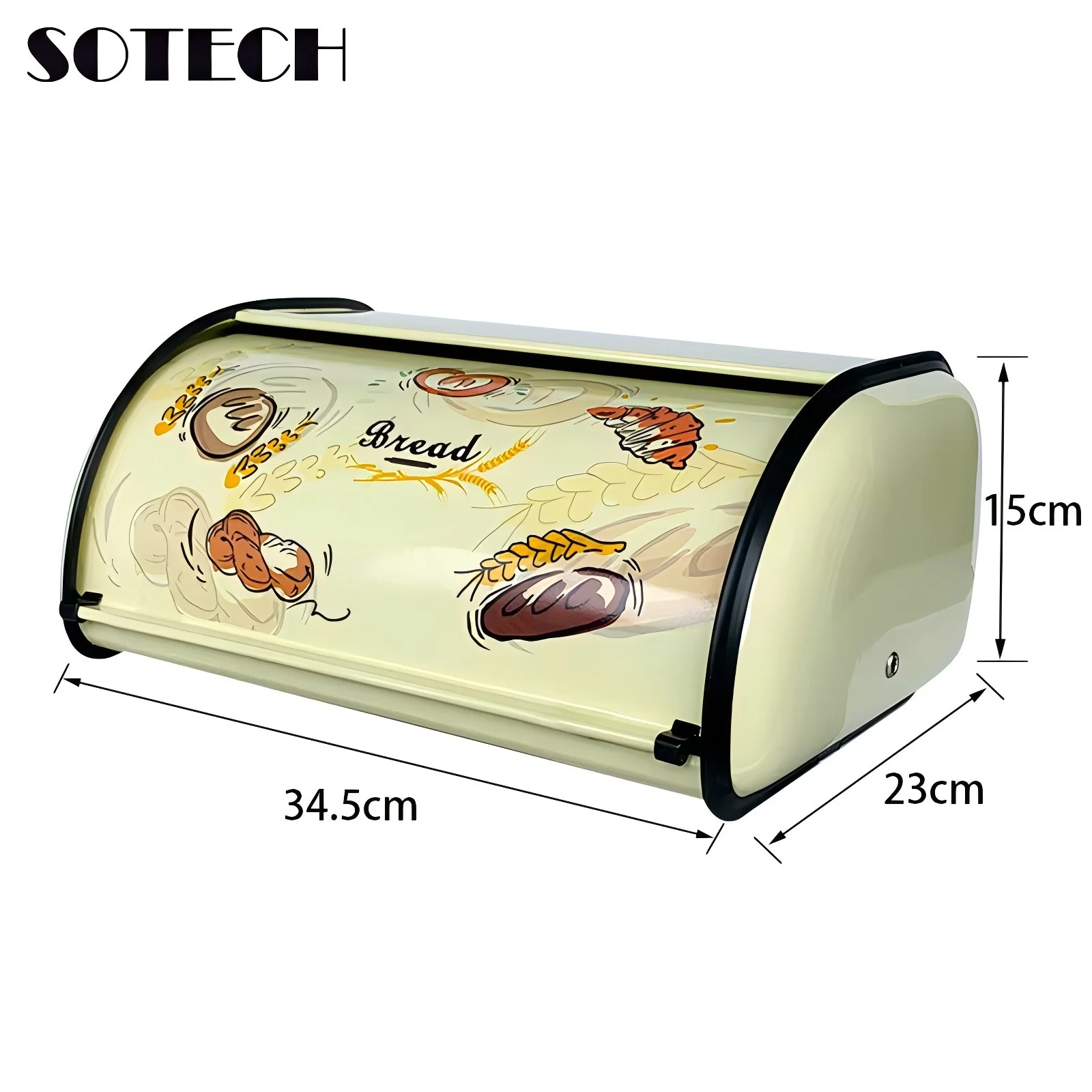 Large and Elegant Metal Bread Bin