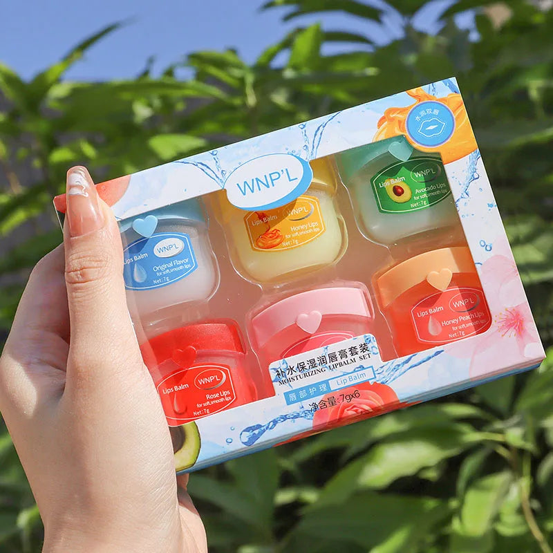 Lip Balm Set (4, 6 or 8 pieces), with Plant-Based Formula to Moisturize and Repair Dry Lips