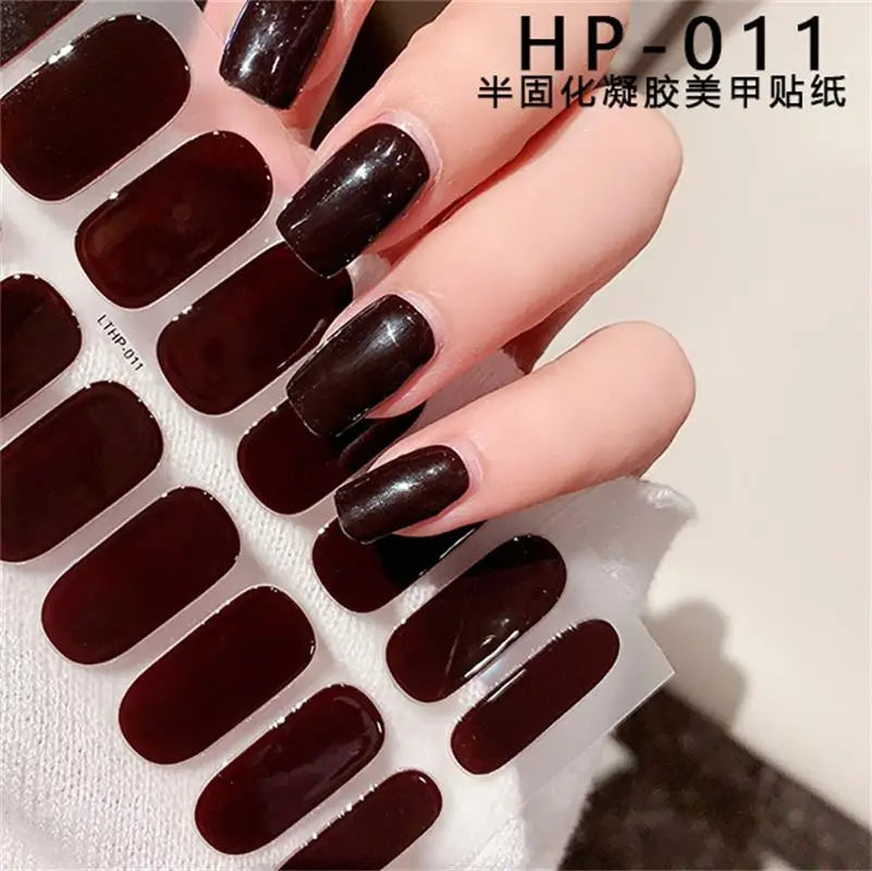 Semi-Cured Gel Nail Wraps with French Tips, Long Lasting for Nail Art & Extensions
