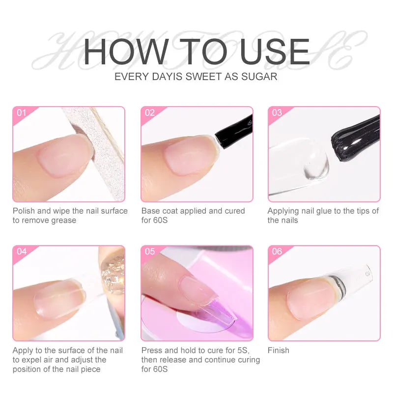 7.5ml UV adhesive gel for false nails, strong adhesion for false nails.