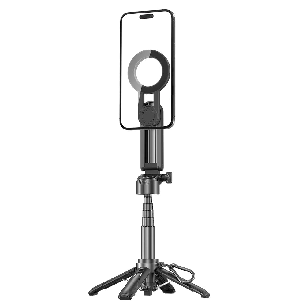 Magnetic selfie stick tripod with remote
