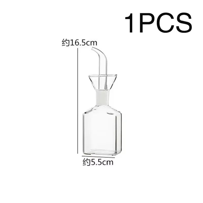 Glass Oil Bottle with Handle and Scale