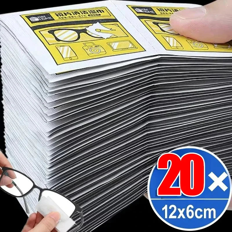 10/100 Pcs. Disposable Anti-Fog Anti-Fog Dust Remover Lens Cleaning Wipes for Sunglasses and Phone Screens