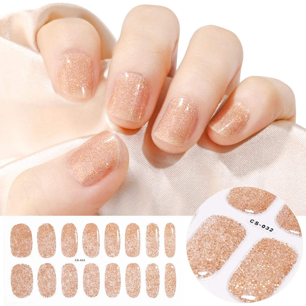 Semi-Cured Gel Nail Wraps with French Tips, Long Lasting for Nail Art & Extensions