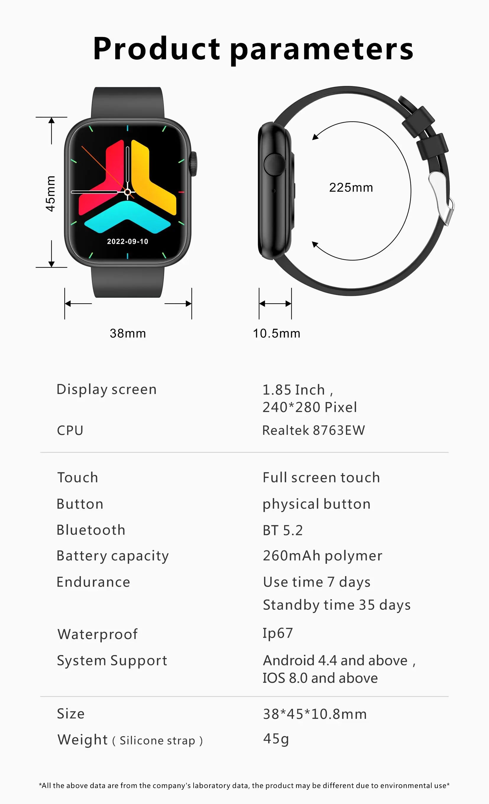 Smartwatch with Bluetooth Calling and Wireless Charging, Fitness Tracker with Customizable Watch Faces