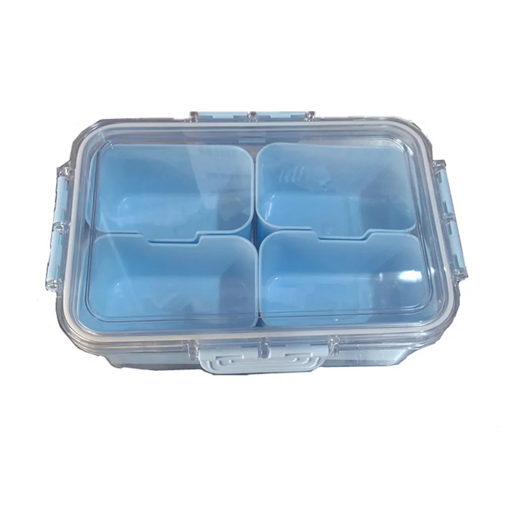 Snack Container with 4 Compartments | Organizer with Lid