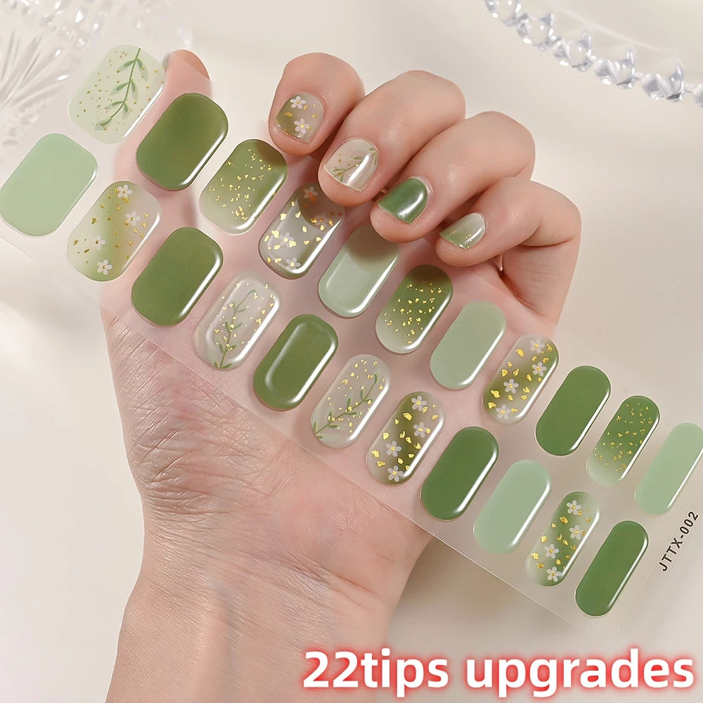 Semi-Cured Gel Nail Wraps with French Tips, Long Lasting for Nail Art & Extensions