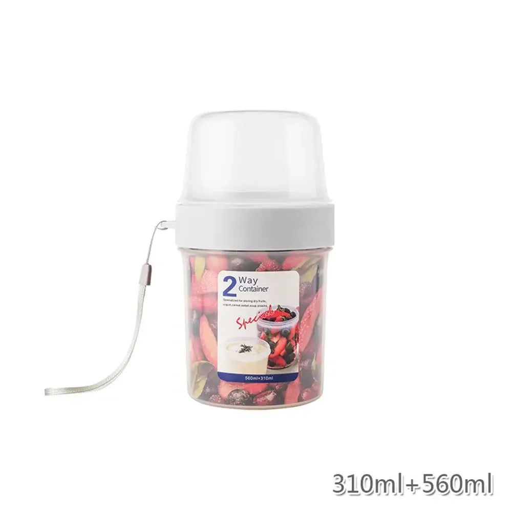 Portable and Multipurpose Airtight Two-Tier Food Container