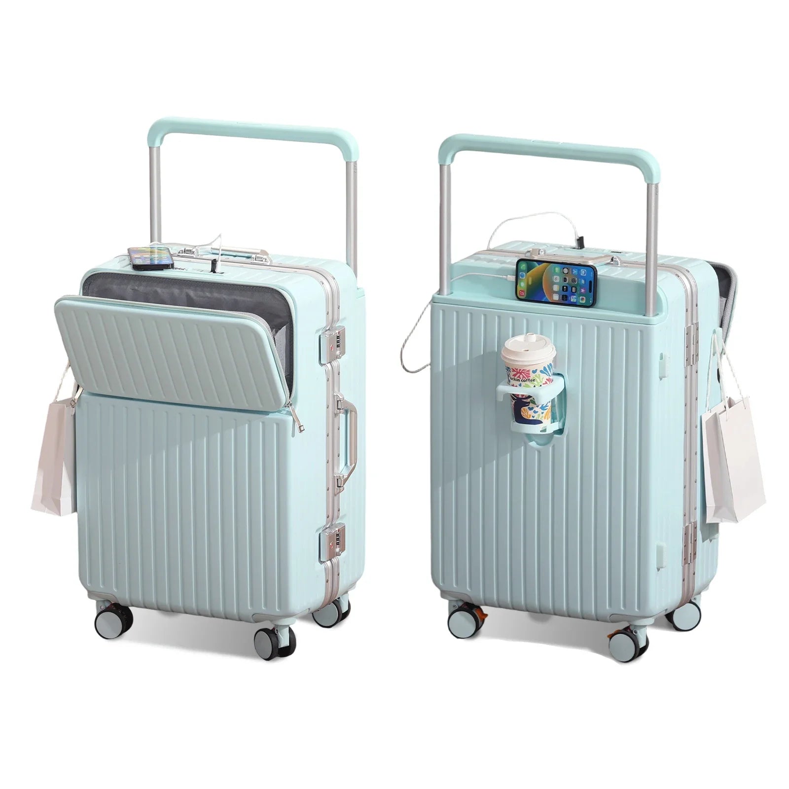 Hard shell travel suitcase with TSA lock