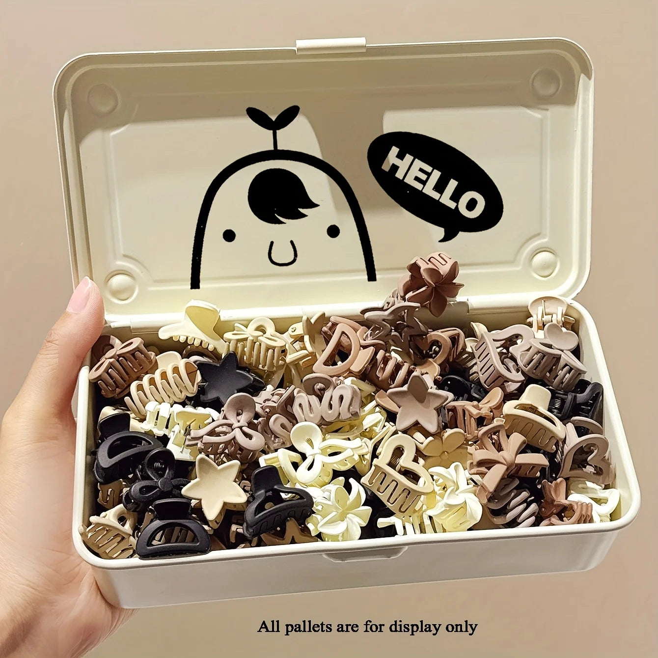 Beige Hair Clip Pack