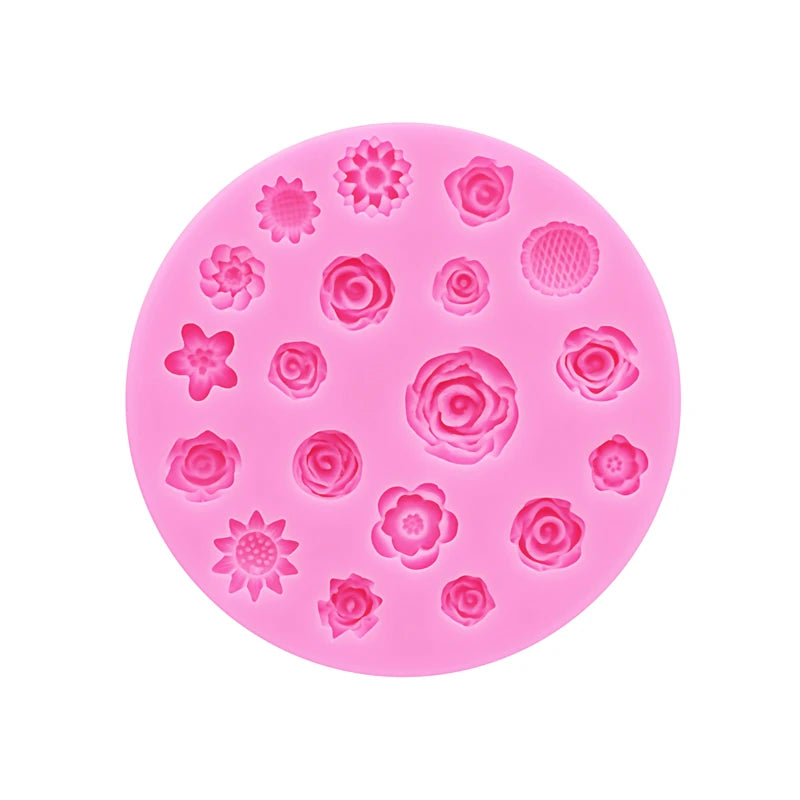Flower silicone mold with rose shapes