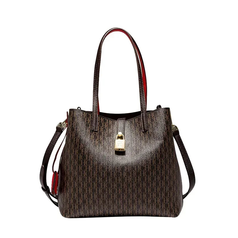 Large Capacity Women's Handbag, Tote Shoulder Bag with Letter Design, Elegant and Versatile for Daily Use, Work and City