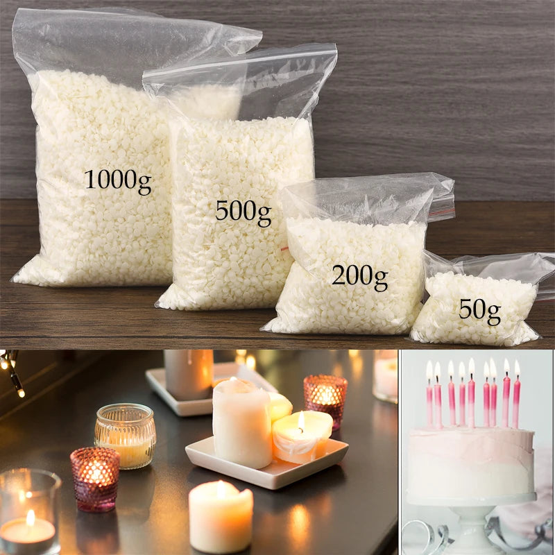 Soy Wax for Candle Making (1kg, 500g, 200g, 50g) | Natural Flaked Wax, Additive-Free | for Handmade Candles, Smokeless, DIY Supplies