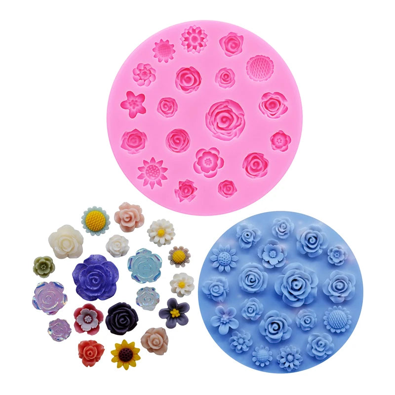 Flower silicone mold with rose shapes