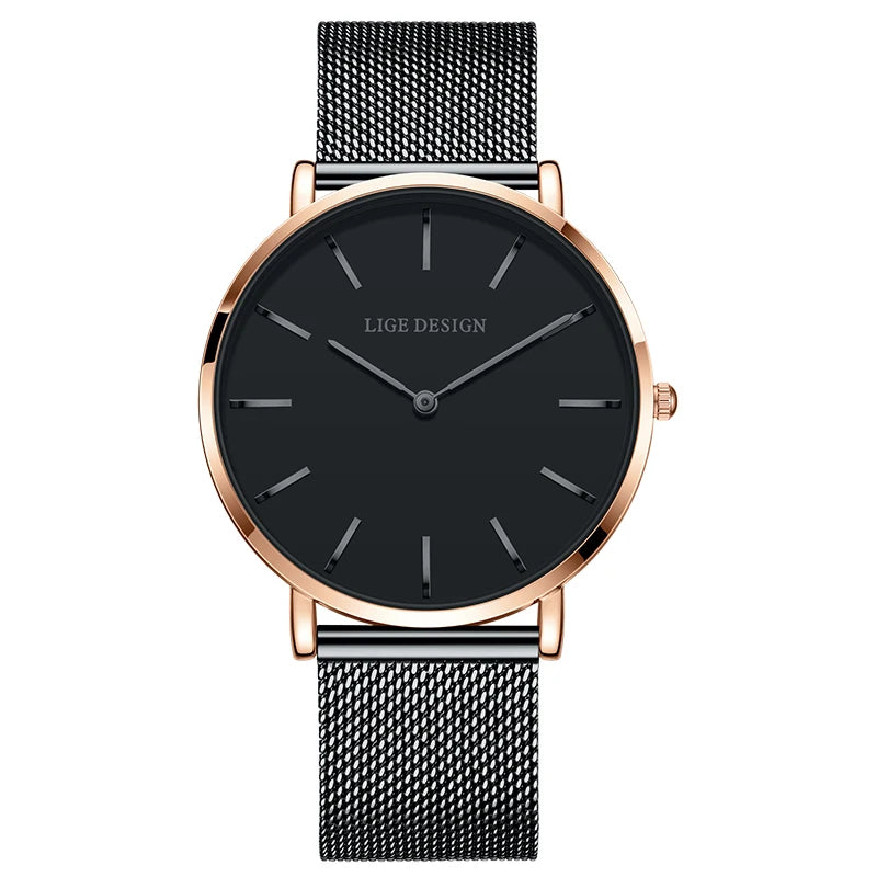 LIGE Women's Elegant Simple Quartz Waterproof Watch