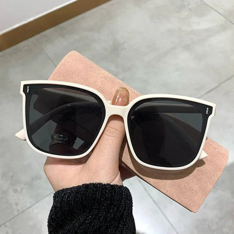 Look for it here Beige / As Picture A-Unisex Vintage Sunglasses - Oversized Square Frame with UV400 Protection