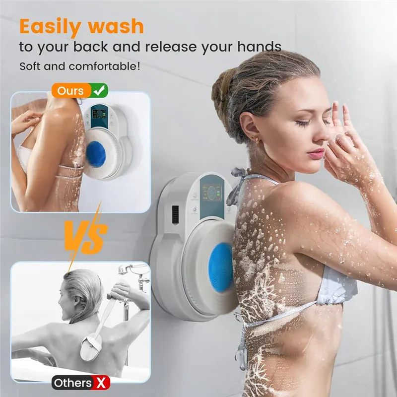 Look for it here White US Plug H-Rechargeable Electric Shower Brush - Wall Mounted, with Smart Features