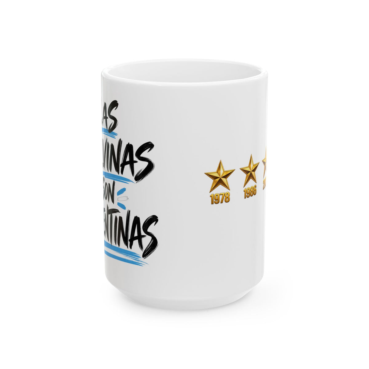 Ceramic Mug — Vintage Championship Stars & Spanish Text Coffee Cup