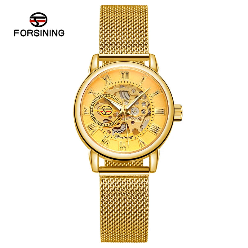 Fashion Women's Automatic Mesh Strap Watch