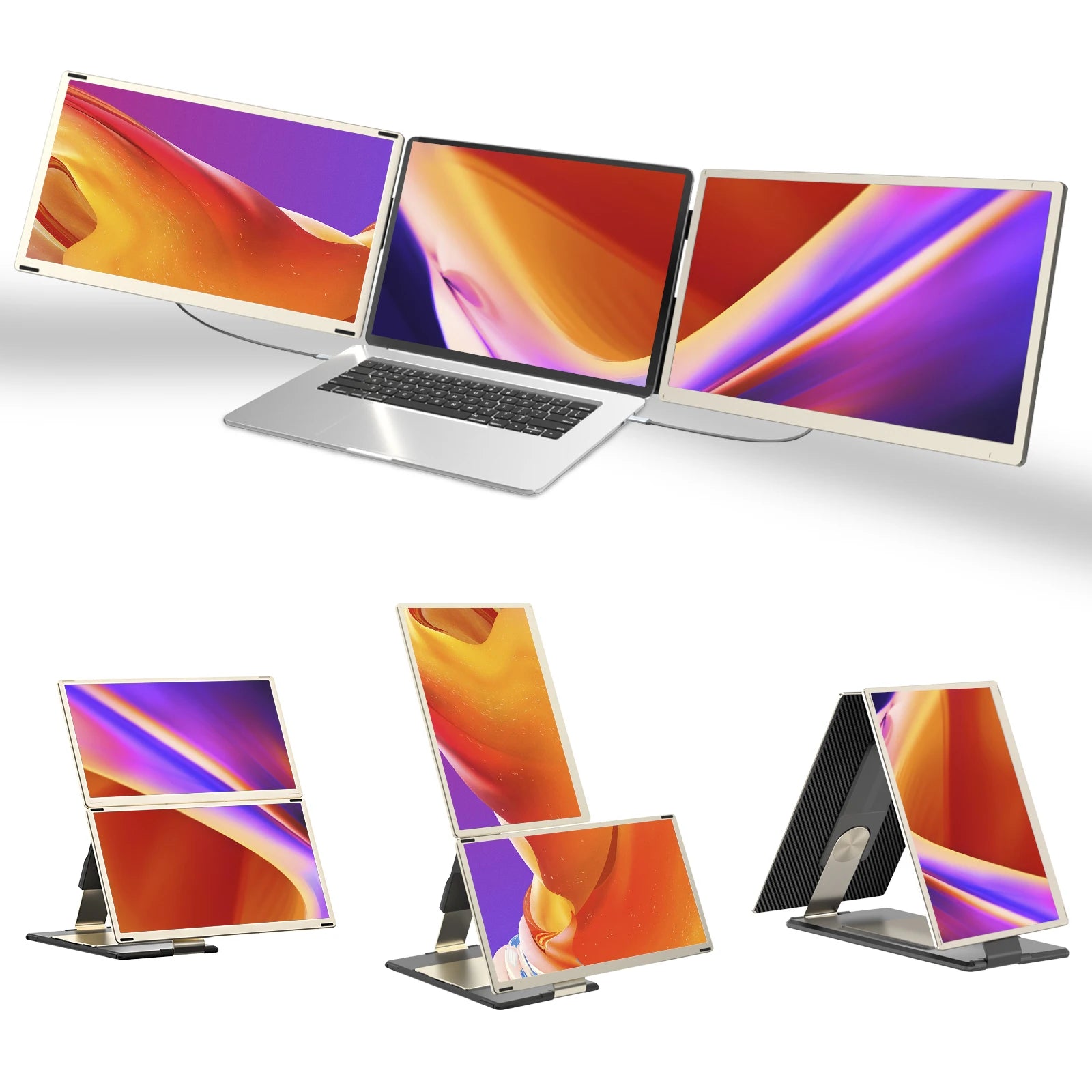15.6" Portable Laptop Monitor | Foldable Dual Screen Extender | New Trend S6