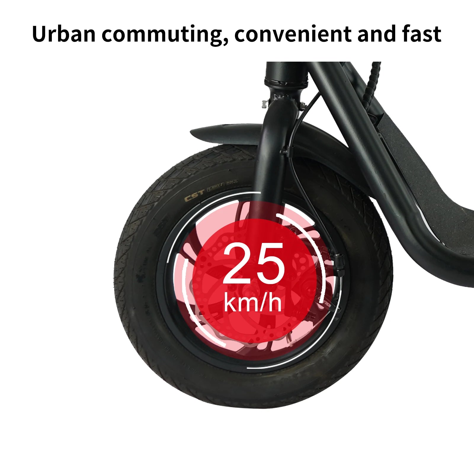 Urban electric bike with rear basket