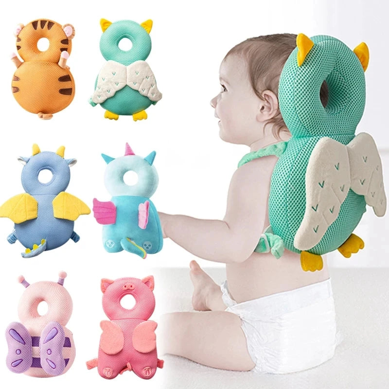 Toddler Head Protector (1-3T) | Anti-Bump Safety Pillow | Padded Backpack Headgear for Babies & Kids | Cartoon Design