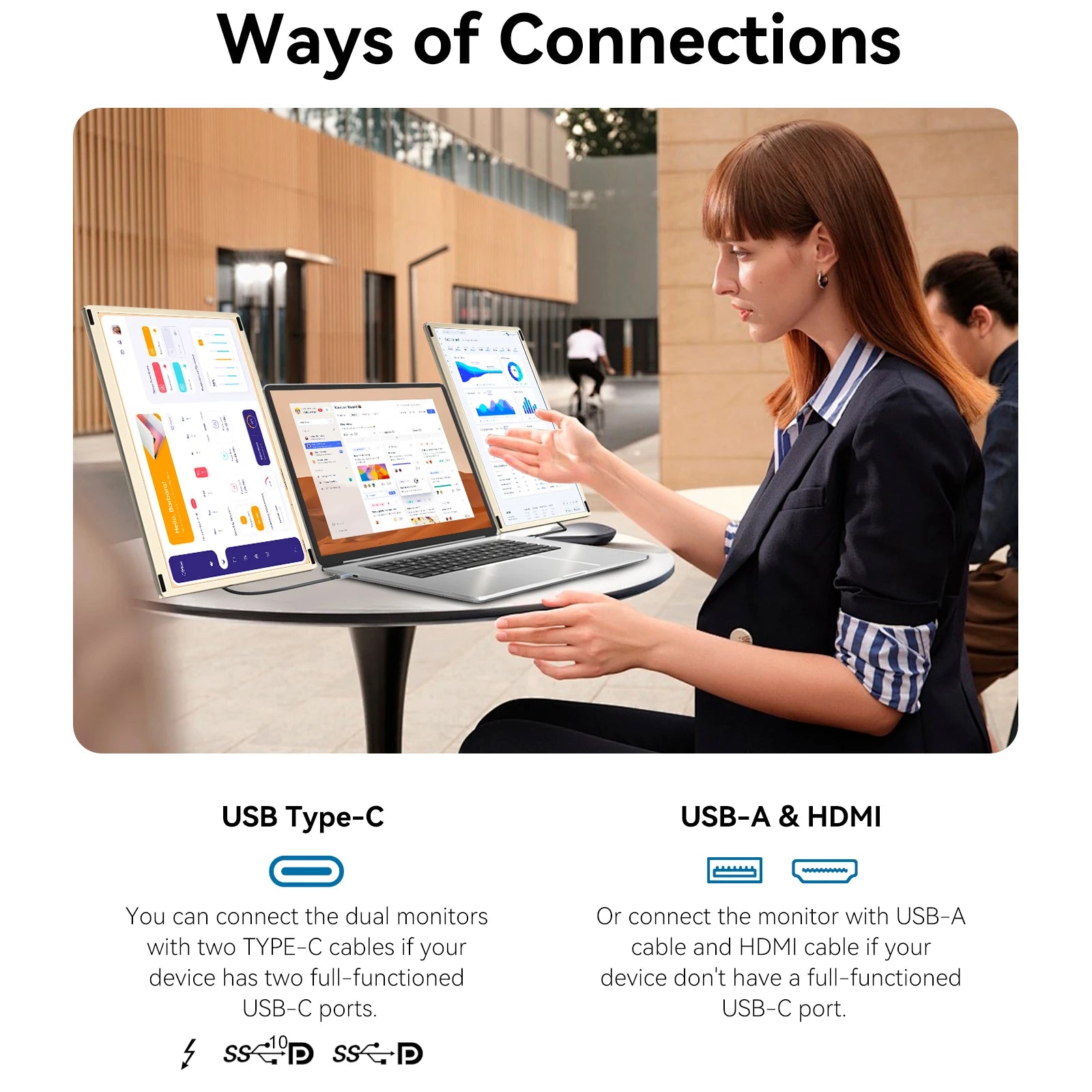 15.6" Portable Laptop Monitor | Foldable Dual Screen Extender | New Trend S6