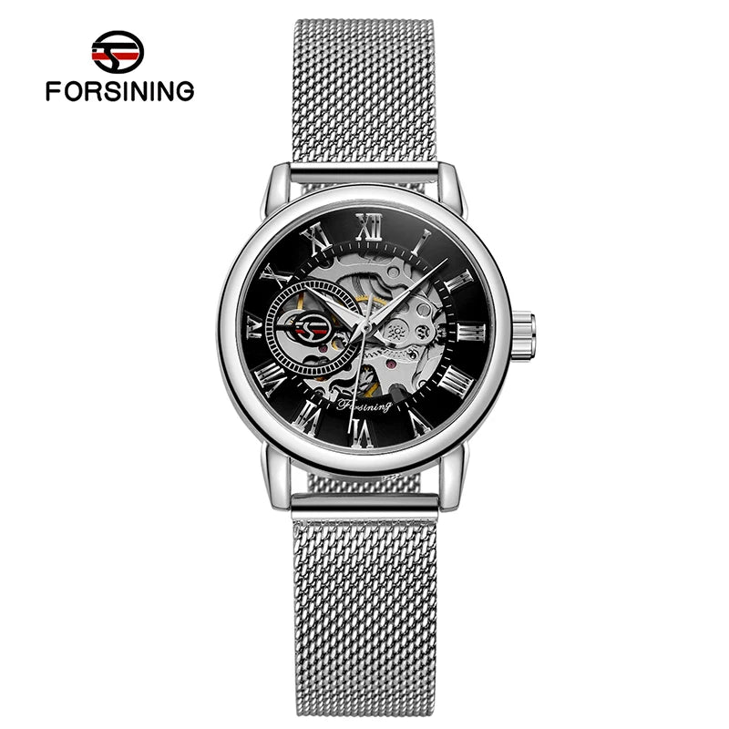Fashion Women's Automatic Mesh Strap Watch