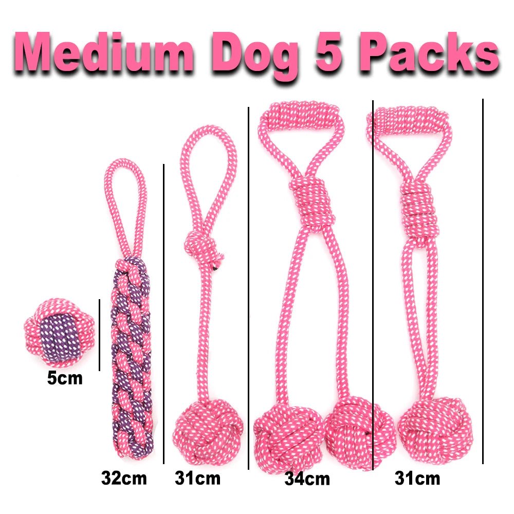 Set of 12 Rope Dog Toys | Dental Cleaning and Chewing Toys | Durable Outdoor Toy
