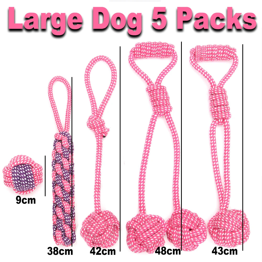 Set of 12 Rope Dog Toys | Dental Cleaning and Chewing Toys | Durable Outdoor Toy