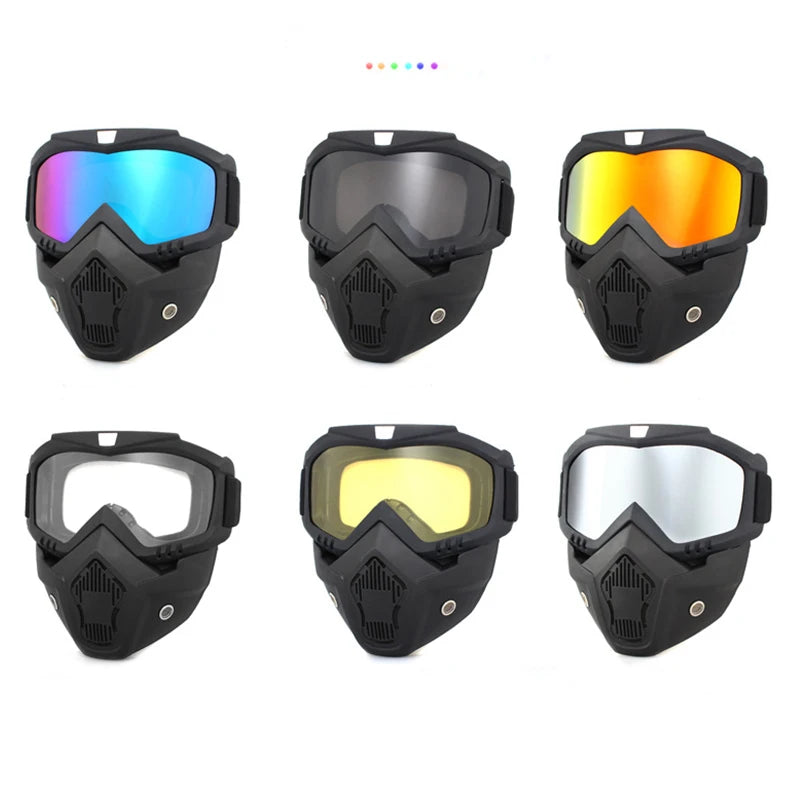 Motocross Goggles with Protective Mask - Dustproof, Adjustable and Breathable