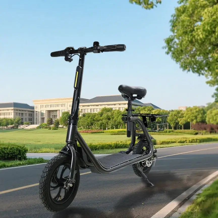 Urban electric bike with rear basket