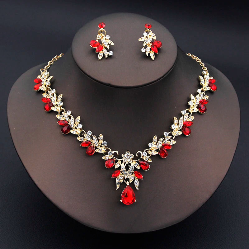 Women's Necklace and Earrings Set | Elegant, Fashionable 2-Piece Bridal Set, Dangle Earrings, Wedding Accessories