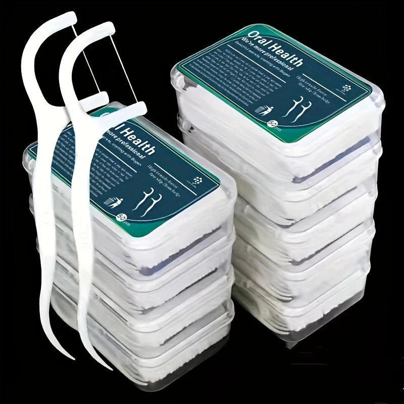 Deep Cleaning Dental Floss Picks, Portable & Disposable for Travel 50pcs